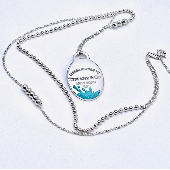 Tiffany & Co. Oval RTT Splash Tag & Necklace - Picture 2 of 9
